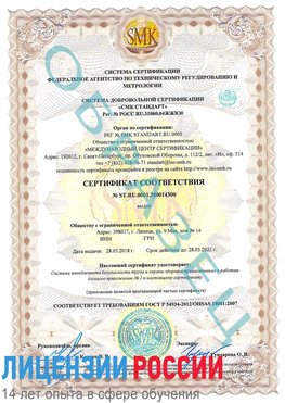 Образец сертификата соответствия Советский Сертификат OHSAS 18001